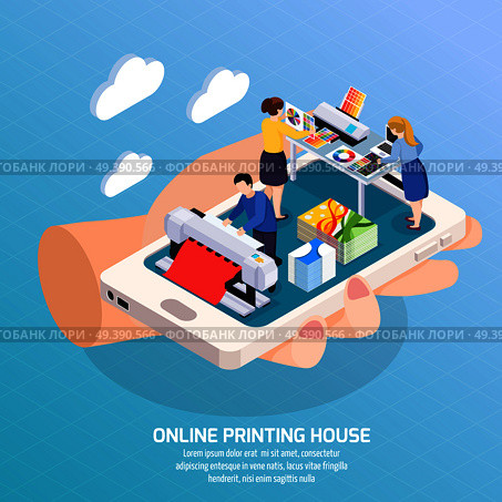 Advertising Agency Isometric Composition. Стоковая иллюстрация, агентство Ingram Publishing / Фотобанк Лори
