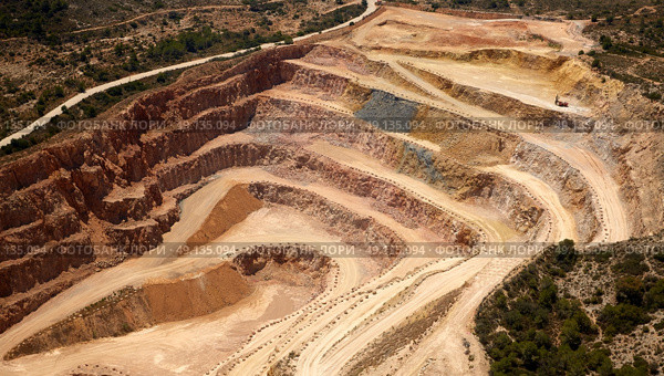 Aerial view of a quarry in Valencian Community of spain. Стоковое фото, агентство Ingram Publishing / Фотобанк Лори