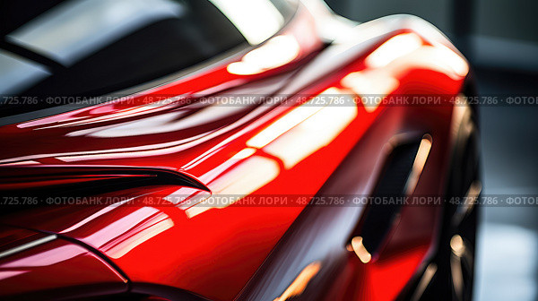 aerodynamic red sport car ai generated. Стоковое AI-изображение, AI-художник Vectorwin / Фотобанк Лори