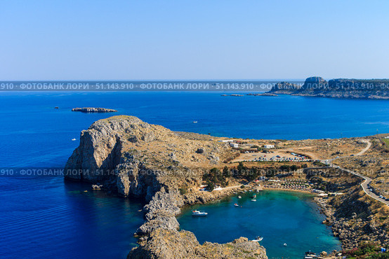 Agios Pavlos Lindos Beach at Rhodes Island. (2017 год). Стоковое фото, фотограф Емельянов Евгений Викторович / Фотобанк Лори