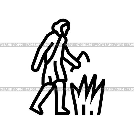 agricultural revolution human evolution line icon vector illustration. Стоковая иллюстрация, иллюстратор Vectorwin / Фотобанк Лори