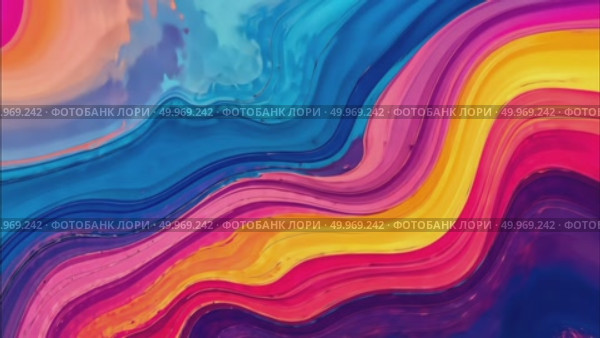 AI Generative Abstract acrylic paint Colored Wavy Background, Futuristic Animation stains. Стоковое AI-видео, аниматор Spirit River / Фотобанк Лори