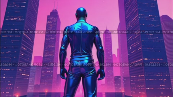 AI Generative Futuristic person in the World of the Future of Space Science Fiction. Стоковое AI-видео, аниматор Spirit River / Фотобанк Лори