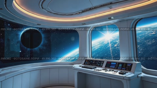 AI Generative Interior Galactic Spacescape, Dark Nebula, view from window of spaceship. Стоковое AI-видео, аниматор Spirit River / Фотобанк Лори