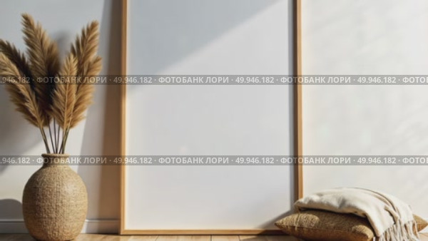 AI Generative Rectangular White Advertising Sign Poster Billboard in bedroom Mockup. Стоковое AI-видео, аниматор Spirit River / Фотобанк Лори