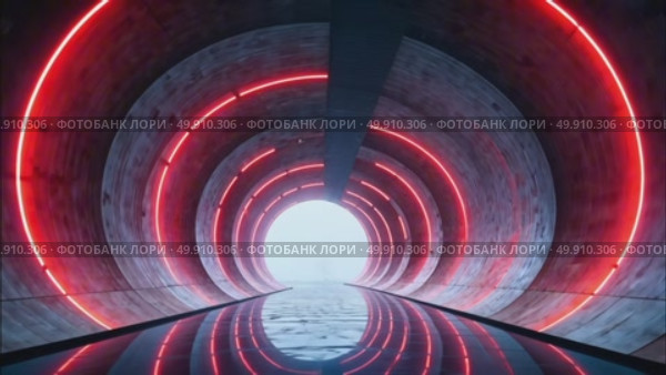 AI Generative Retrofuturism interior of the building, free space bright spacious corridor. Стоковое AI-видео, аниматор Spirit River / Фотобанк Лори