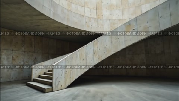 AI Generative Retrofuturism interior of the building, free space bright spacious corridor. Стоковое AI-видео, аниматор Spirit River / Фотобанк Лори