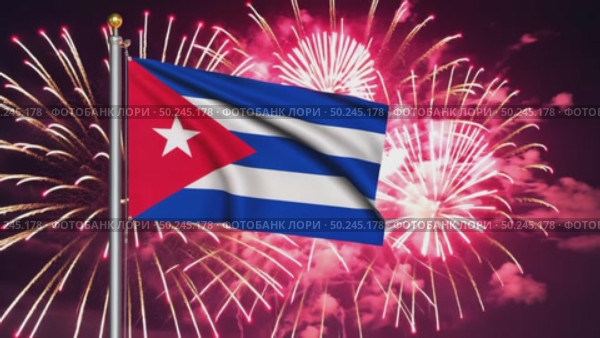 AI Generative The national flag of the independence of the state of Cuba, background of fireworks. Стоковое AI-видео, аниматор Spirit River / Фотобанк Лори