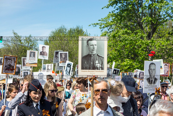 Акция "Бессмертный полк". Город Коломна (2018 год). Редакционное фото, фотограф Владимир Макеев / Фотобанк Лори