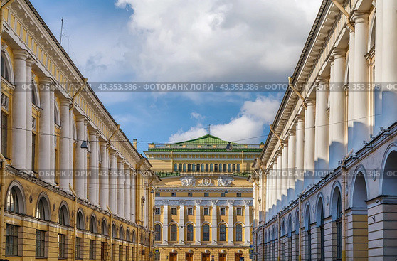 Alexandrinsky Theatre, Saint Petersburg, Russia. Стоковое фото, фотограф Boris Breytman / Фотобанк Лори