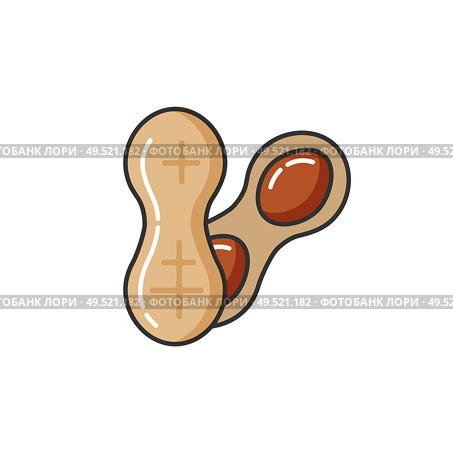 Allergen caused by food, dry raw beans isolated icon vector. Hypersensitivity of organic product, pea sensitivity causing allergy, allergic reaction. Allergen Caused by Food, Raw Beans Isolated Icon. Стоковая иллюстрация, агентство Ingram Publishing / Фотобанк Лори