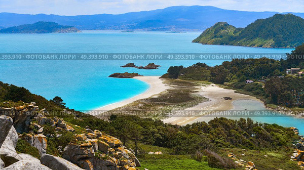 Alto do Principe high view point in Islas Cies islands of Vigo at Spain. Стоковое фото, агентство Ingram Publishing / Фотобанк Лори