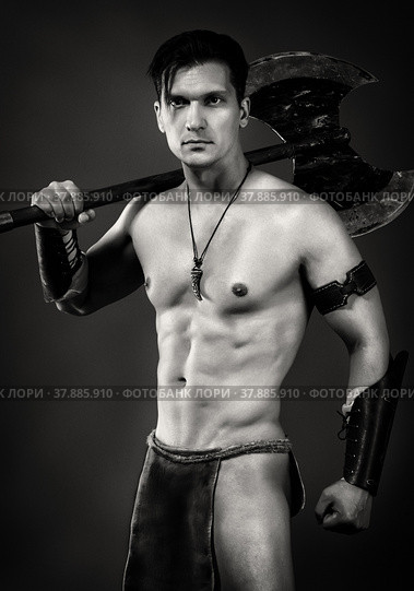 Ancient warrior with an axe. Стоковое фото, фотограф Сергей Великанов / Фотобанк Лори