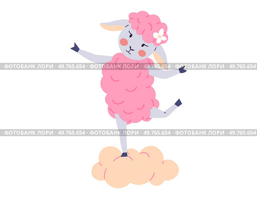 Animal music vector illustration. The festive event in zoo is joyful orchestra happiness and celebration come together to perform cheerful melody, creating magical zoo. Pink sheep dancing on a cloud. Animal music. The animal music concept brings forth harmonious orchestra joy. Pink sheep dancing on a cloud. Стоковая иллюстрация, агентство Ingram Publishing / Фотобанк Лори