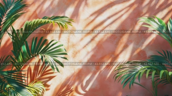 Animation of palm leaves on a pink background. Стоковое AI-видео, аниматор Юрий Поздников / Фотобанк Лори