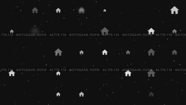 Анимация шаблона с равномерно расположенными символами питомника разного размера и непрозрачности. Анимация прозрачности и размера. Бесшовная закольцованная анимация в формате 4k на черном фоне со звездами. Стоковое видео, видеограф Карпенко Алексей / Фотобанк Лори