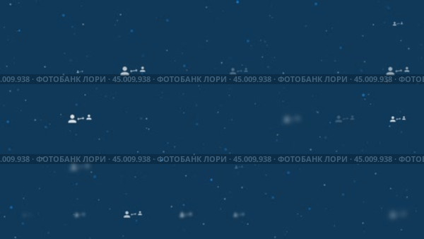 Анимация шаблона с равномерно расположенными символами социальной дистанции разного размера и непрозрачности. Анимация прозрачности и размера. Бесшовная закольцованная анимация в формате 4k на темно-синем фоне со звездами. Стоковое видео, видеограф Карпенко Алексей / Фотобанк Лори