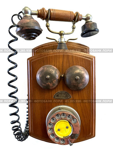 Antique landline telephone (2024 год). Редакционное фото, фотограф Irina Opachevsky / Фотобанк Лори