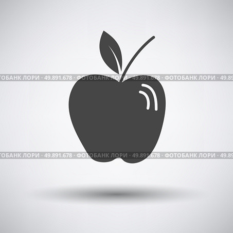 Apple icon on gray background with round shadow. Vector illustration. Стоковая иллюстрация, агентство Ingram Publishing / Фотобанк Лори