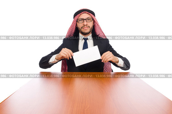 Arab businessman isolated on white. Стоковое фото, фотограф Elnur / Фотобанк Лори