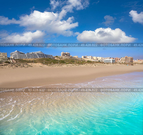 Arenals del Sol Beach in Elche Elx of Alicante in Costa Blanca at Spain. Стоковое фото, агентство Ingram Publishing / Фотобанк Лори