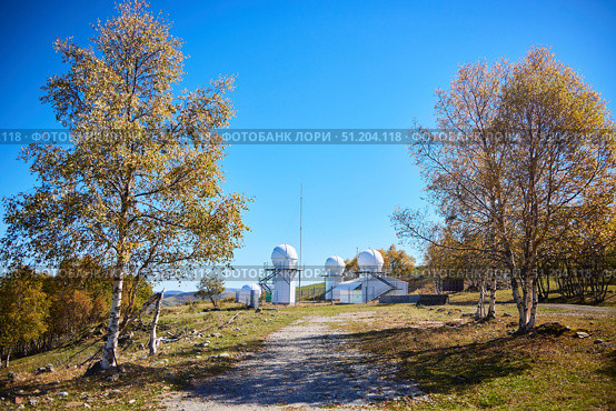 Arkhyz, Russia. - October 6, 2024: Special Astrophysical Observatory in Arkhyz. Scientific Center of Astronomy. The telescope. Редакционное фото, фотограф Наталия Кирсанова / Фотобанк Лори