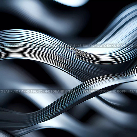 Arrangement of smooth gray lines gracefully intertwines against a soft abstract bokeh background, adding depth and allure. Composition invites the viewer to explore its fluid design. Generative AI. Стоковое AI-изображение, AI-художник Юлия Петровская / Фотобанк Лори