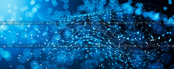 Artificial intelligence concept. Abstract concepts of cybersecurity and digital data protection technologies. Data background. Big data. Zero trust. Background of polygons, dots and lines. 3D render. Стоковая иллюстрация, иллюстратор Alexander / Фотобанк Лори