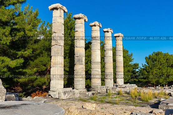 Athena temple in Priene, Turkey. Стоковое фото, фотограф Яков Филимонов / Фотобанк Лори