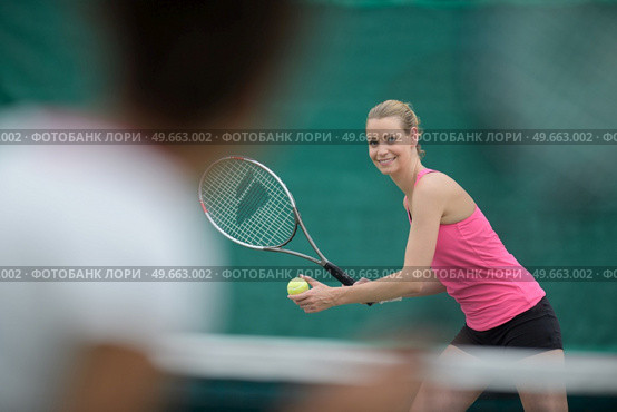 athlete female tennis player and happiness. Стоковое фото, агентство Ingram Publishing / Фотобанк Лори