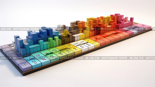 atomic periodic table 3d ai generated. Стоковое AI-изображение, AI-художник Vectorwin / Фотобанк Лори