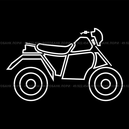 ATV motorcycle on four wheels white icon . Стоковая иллюстрация, агентство Ingram Publishing / Фотобанк Лори