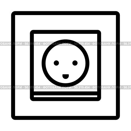 Austria Electrical Socket Icon. Editable Bold Outline Design. Vector Illustration. Стоковая иллюстрация, агентство Ingram Publishing / Фотобанк Лори