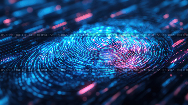 authentication morphing fingerprint ai generated. Стоковое AI-изображение, AI-художник Vectorwin / Фотобанк Лори