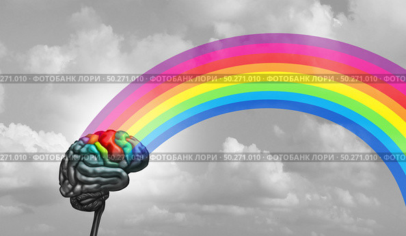 Autism mind and Autistic brain disorder symptoms or asperger syndrome as a neurology icon and mental health spectrum diagnosis and creative education concept with 3D illustration elements. Стоковое фото, агентство Ingram Publishing / Фотобанк Лори