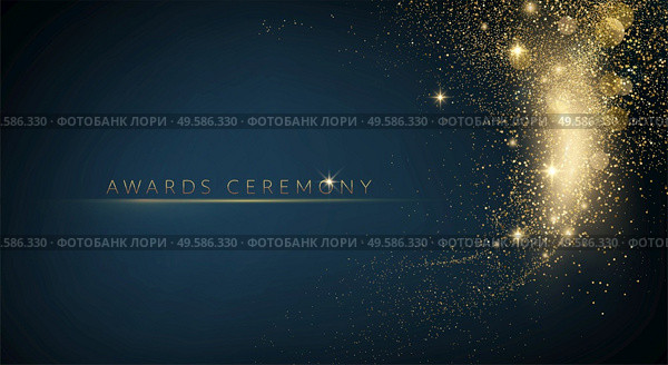 Awarding the nomination ceremony luxury background with golden glitter sparkles. Annual award Vector design. Award nomination ceremony luxury background with golden glitter sparkles. Стоковая иллюстрация, агентство Ingram Publishing / Фотобанк Лори