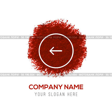 Back arrow icon - Red WaterColor Circle Splash. Стоковая иллюстрация, агентство Ingram Publishing / Фотобанк Лори