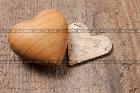background love wood backdrop heart. Стоковое фото, фотограф Heiko Barth / PantherMedia / Фотобанк Лори