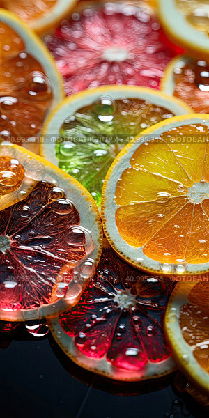 Background of colorful juicy slices . Generated by AI. Стоковое AI-изображение, AI-художник Ярославский Максим / Фотобанк Лори