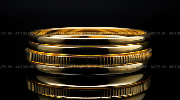 bangles gold on black ai generated. Стоковое AI-изображение, AI-художник Vectorwin / Фотобанк Лори