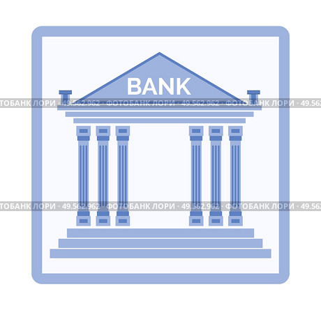Bank vector, isolated icon in flat style, banking services of institution in classic style, place to keep money and get capital, investment and trust. Bank Institution Build in Classic Style Banking. Стоковая иллюстрация, агентство Ingram Publishing / Фотобанк Лори