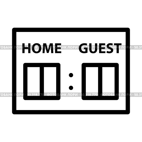 Baseball Scoreboard Icon. Editable Bold Outline Design. Vector Illustration. Стоковая иллюстрация, агентство Ingram Publishing / Фотобанк Лори