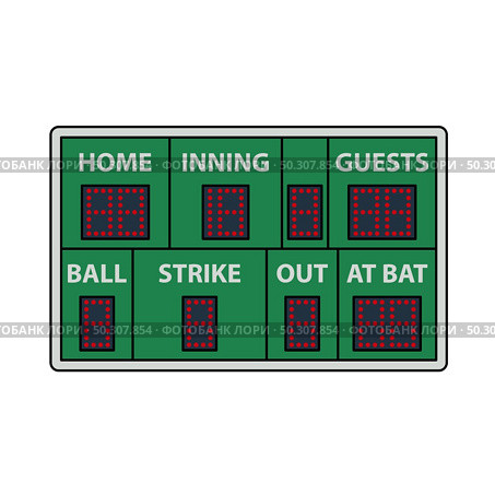Baseball Scoreboard Icon. Editable Outline With Color Fill Design. Vector Illustration. Стоковая иллюстрация, агентство Ingram Publishing / Фотобанк Лори