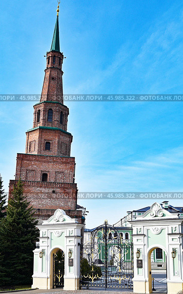 Башня Сююмбике. Казанский кремль. Город Казань. Республика Татарстан. Россия (2024 год). Стоковое фото, фотограф Александр Тараканов / Фотобанк Лори