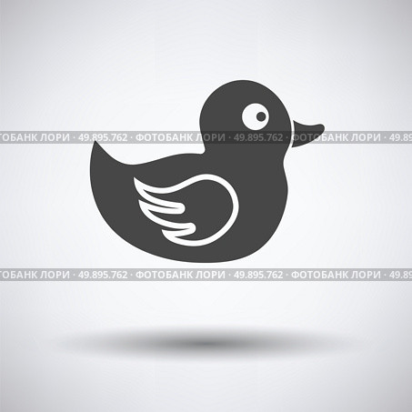 Bath duck icon on gray background, round shadow. Vector illustration. Стоковая иллюстрация, агентство Ingram Publishing / Фотобанк Лори