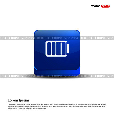 Battery Icon - 3d Blue Button. Стоковая иллюстрация, агентство Ingram Publishing / Фотобанк Лори