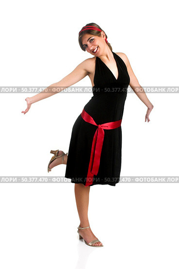 Beauitiful happy woman posing isolated on a white background. Стоковое фото, агентство Ingram Publishing / Фотобанк Лори