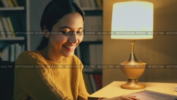 Beautiful, attractive, middle-aged woman in yellow sweater and a shining smile confidently looks at the camera, 4k, active lifestyle. Business concept, thinking about something, passionate about hobby. Стоковое AI-видео, аниматор ALLA YURTAYEVA / Фотобанк Лори