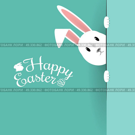 Beautiful Easter Hare on blue background. Vector Illustration EPS10. Beautiful Easter Hare on blue background. Vector Illustration. Стоковая иллюстрация, агентство Ingram Publishing / Фотобанк Лори
