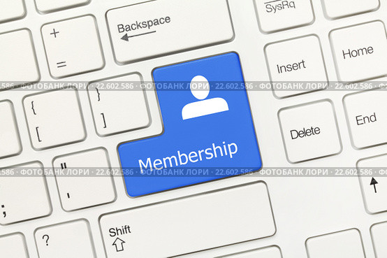 Белая концептуальная клавиатура - Клавиша "Membership" ("Членство") Стоковое фото, фотограф Самохвалов Артем / Фотобанк Лори